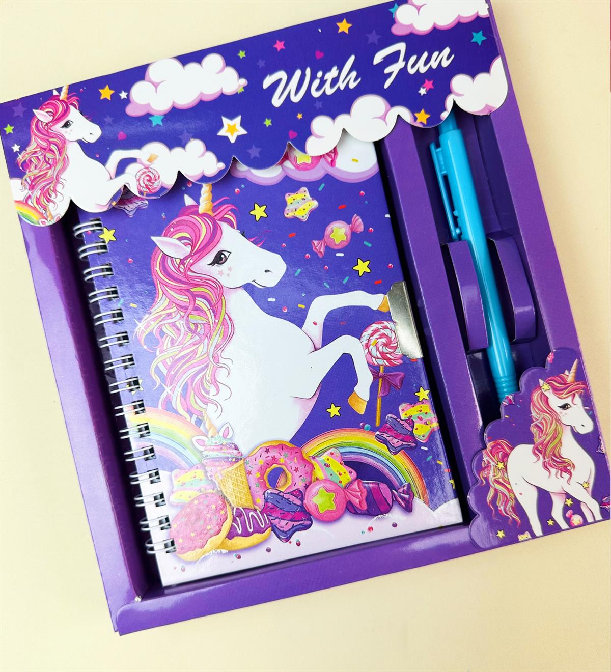 Flamingo Tasarımlı Kilitli Günlük Defter Ve Kalem SetgiftmodaBam-108