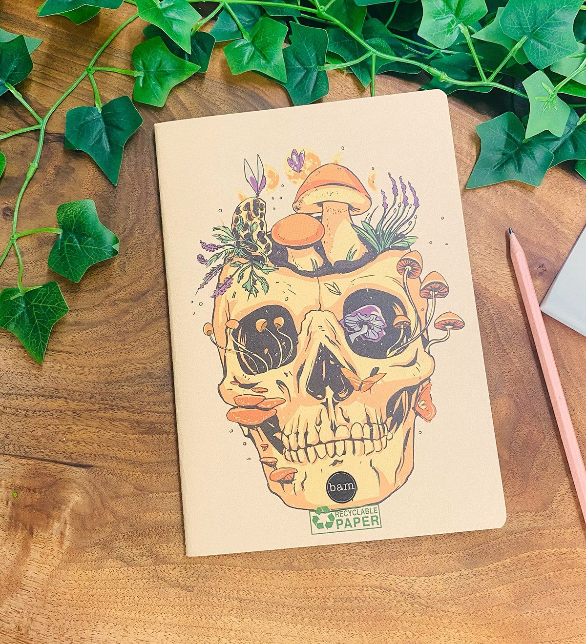 Skull Art Tasarımlı Dönüşümlü Kraft DeftergiftmodaGmd100303
