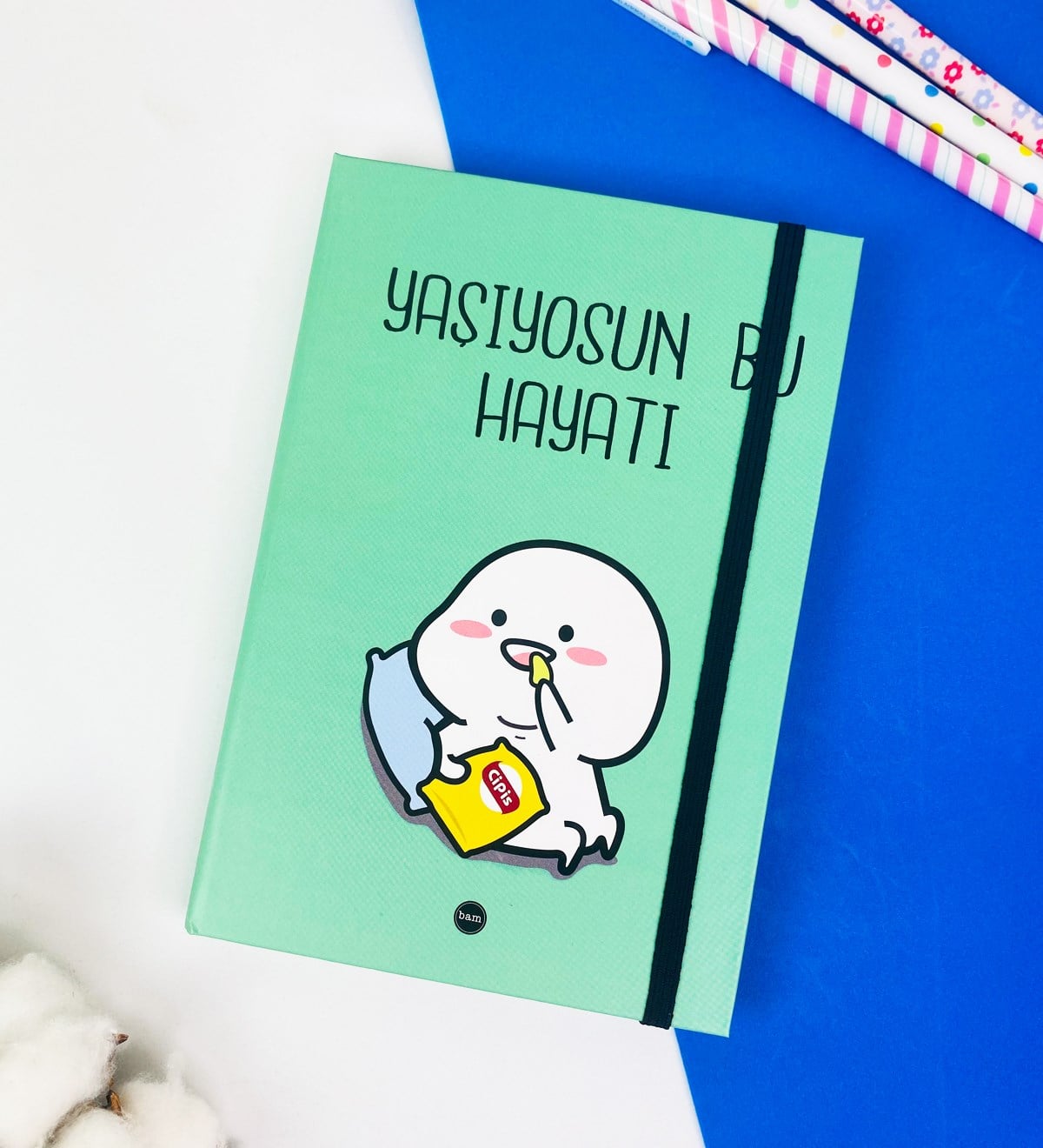 Yaşıyosun Bu Hayatı Tasarımlı Lastikli Defter	giftmodaGmd100121