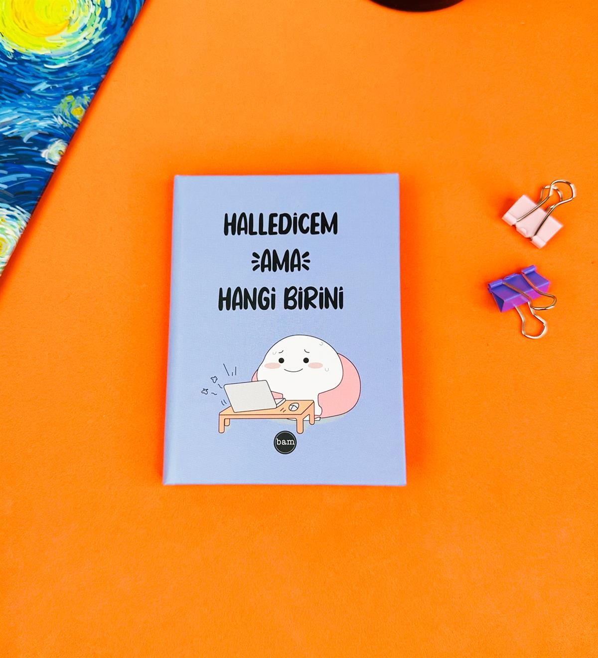 Halledicem Ama Hangi Birini Tasarımlı Sert Kapaklı Mini DeftergiftmodaBam-1029-9	