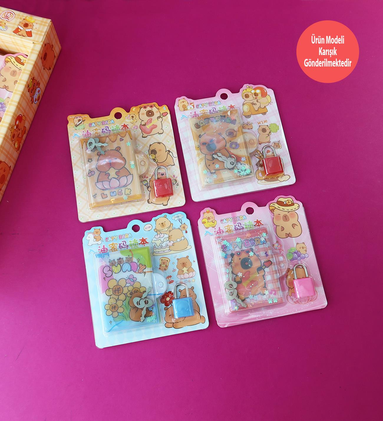 Capybara Kilitli Mini Defter – 24 YaprakgiftmodaBM-1871	