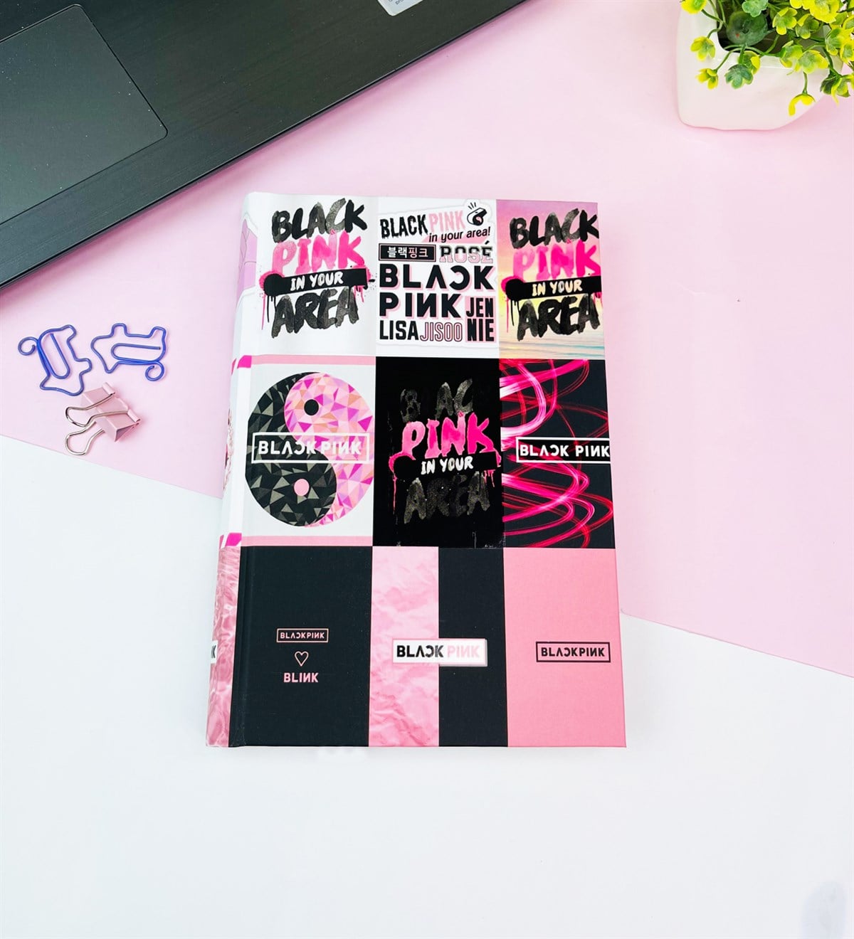 Black Pink Tasarımlı Kalın Kitap Görünümlü DeftergiftmodaGmd100549	