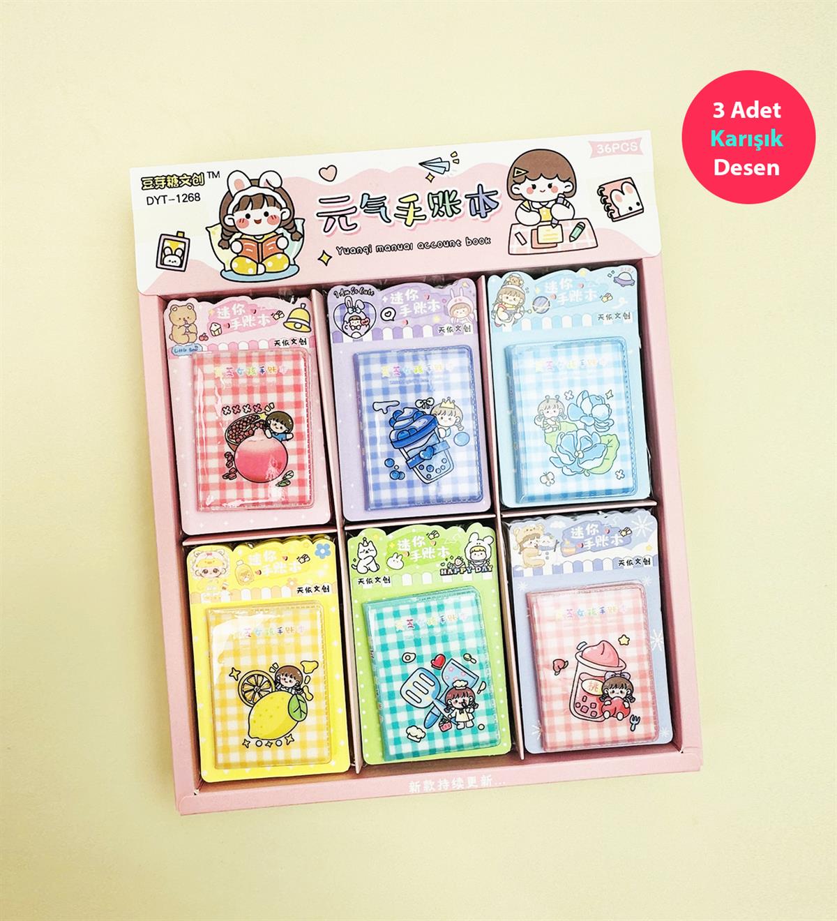 3'lü Mini Renkli Cep DefterigiftmodaBAM-1037