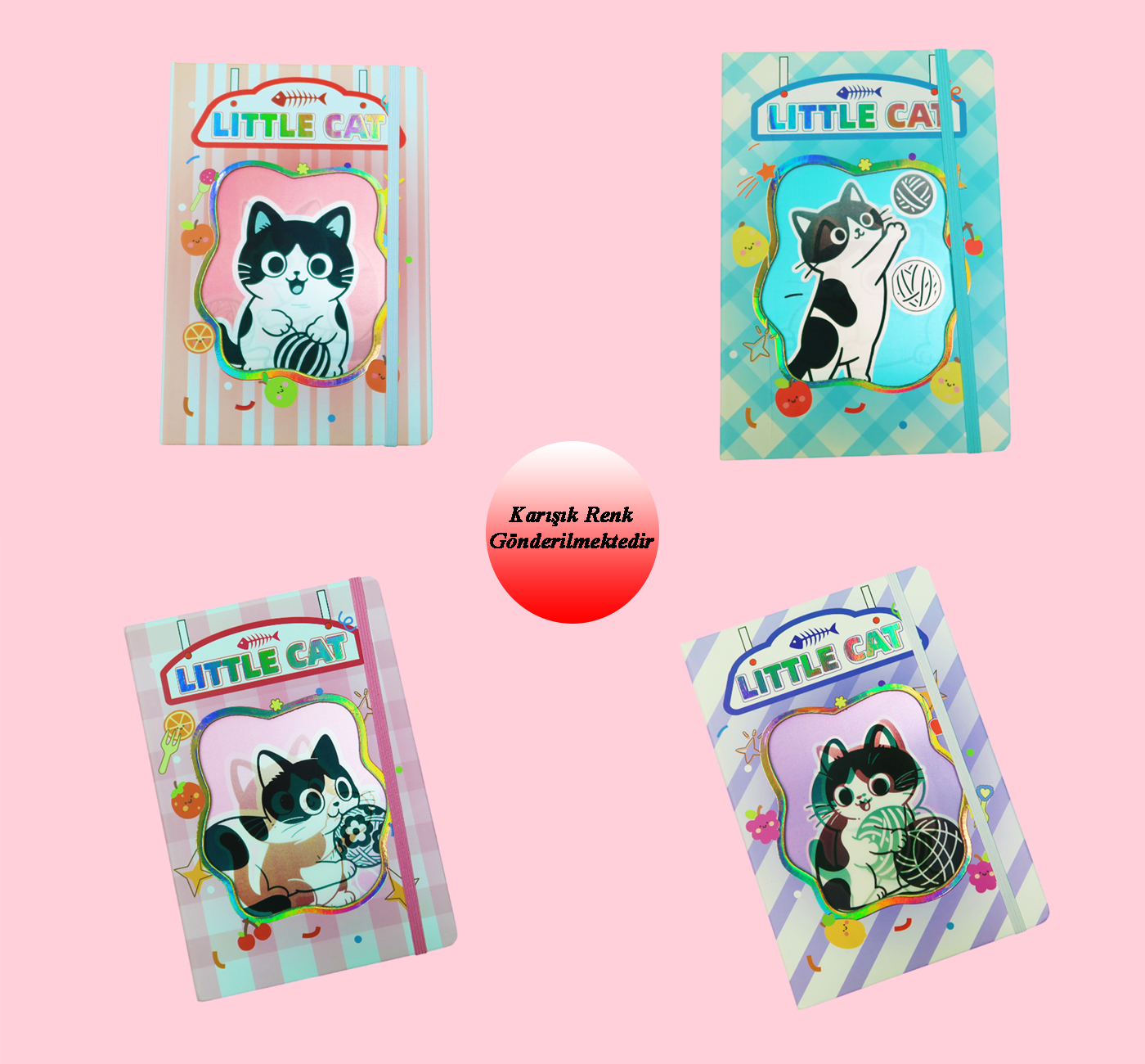 Hologram Kapaklı Sevimli Kedi DeftergiftmodaBM-2178