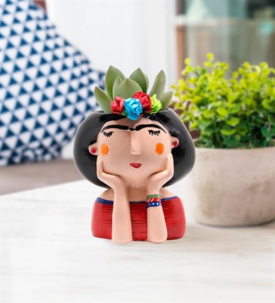 Dekoratif Frida Kahlo Mini Saksı