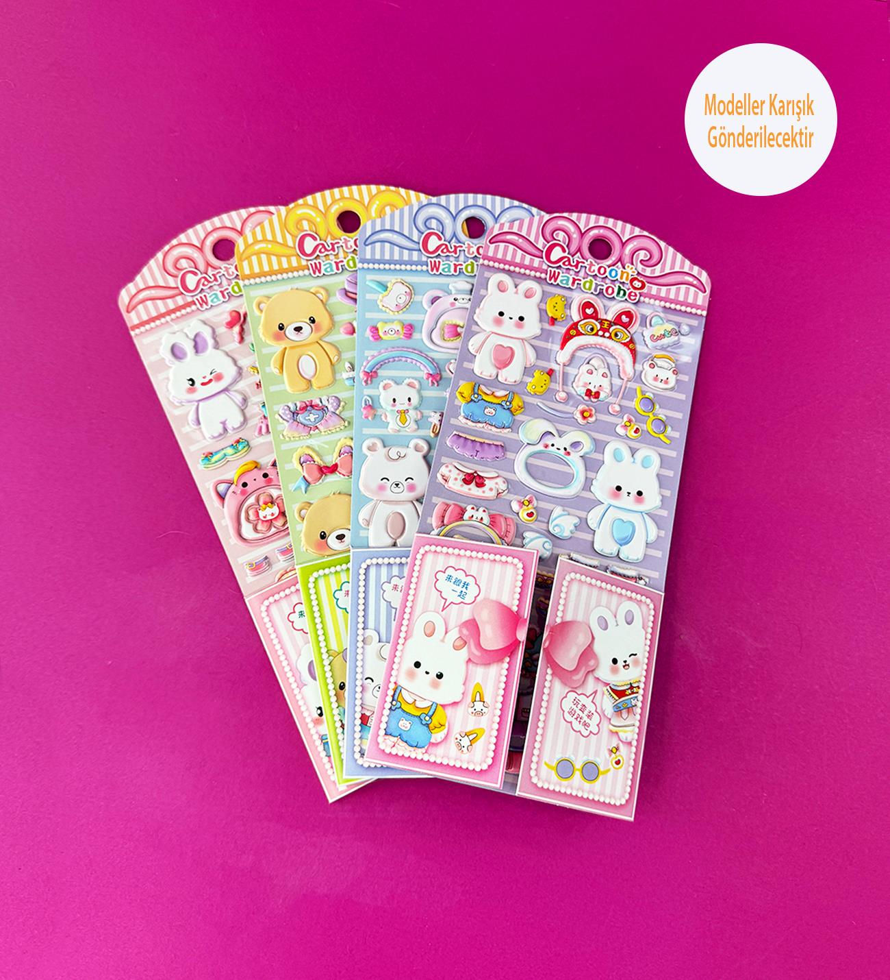 Sevimli Pofuduk Giydirme Sticker giftmodaBM-1504