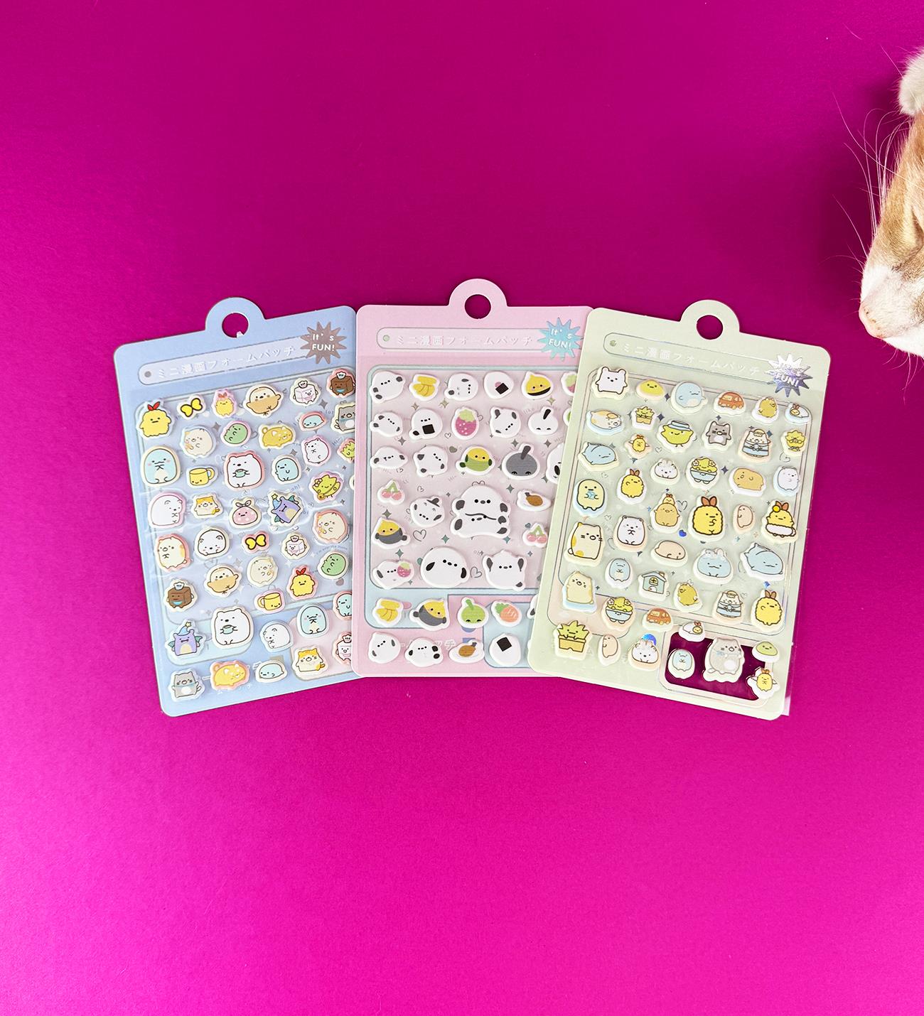 3'lü Hayvan Figürlü Kabartmalı Puf StickergiftmodaBM-1499