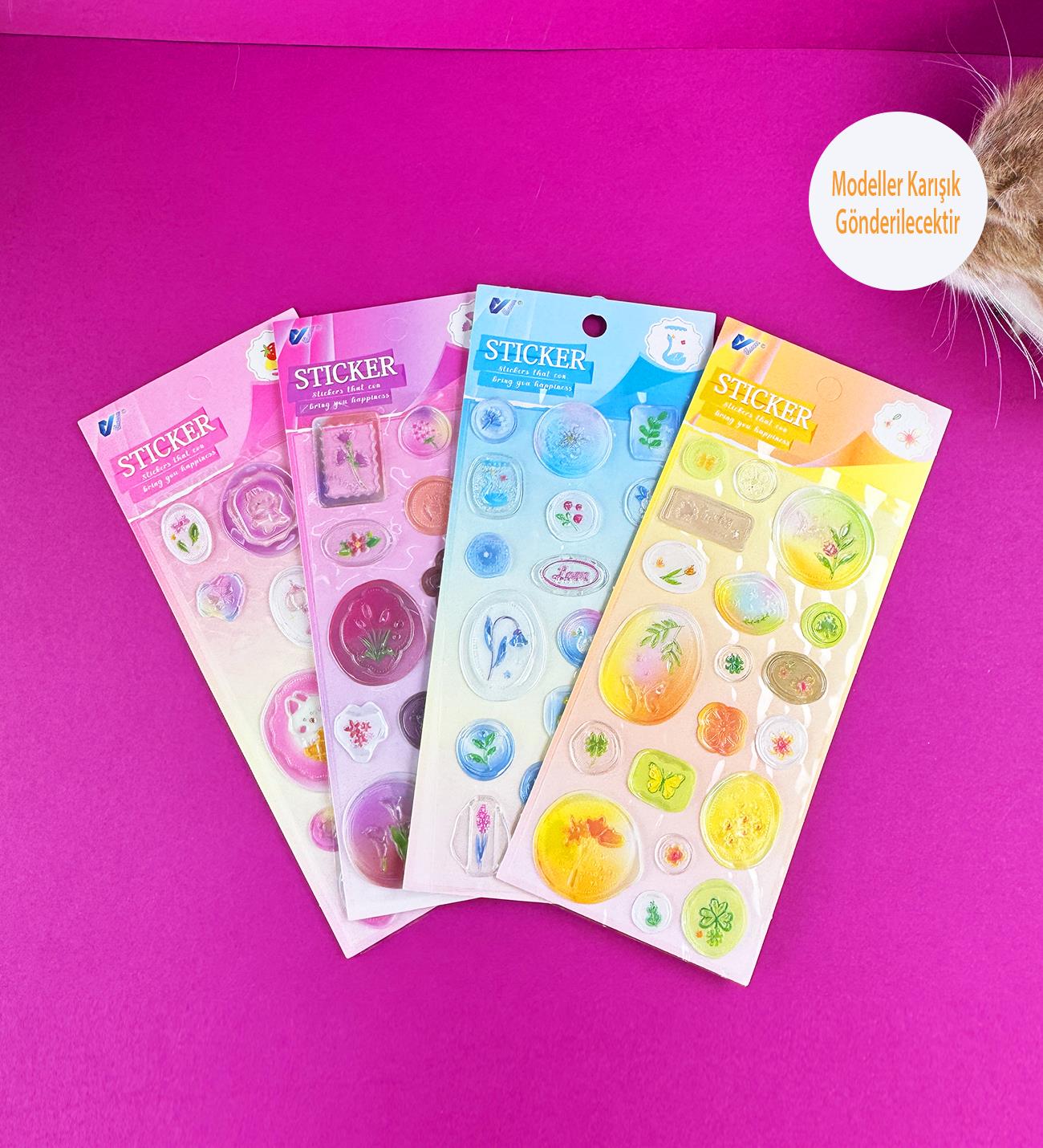 Renkli Mühür Tasarımlı StickergiftmodaBM-1503