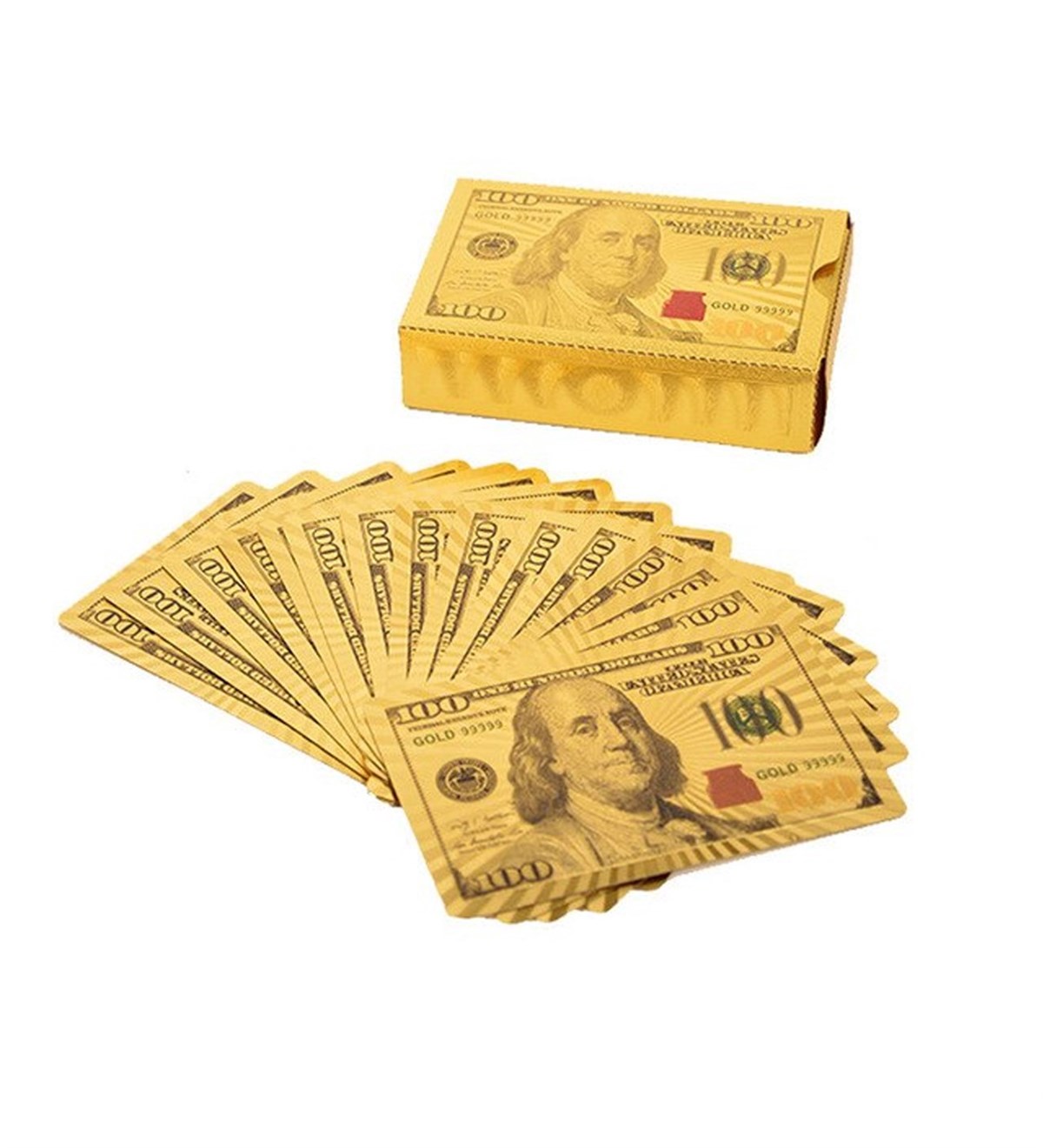 	Dolar Tasarımlı Altın Kaplama İskambil Oyun KartıGiftmodaGM-2503	