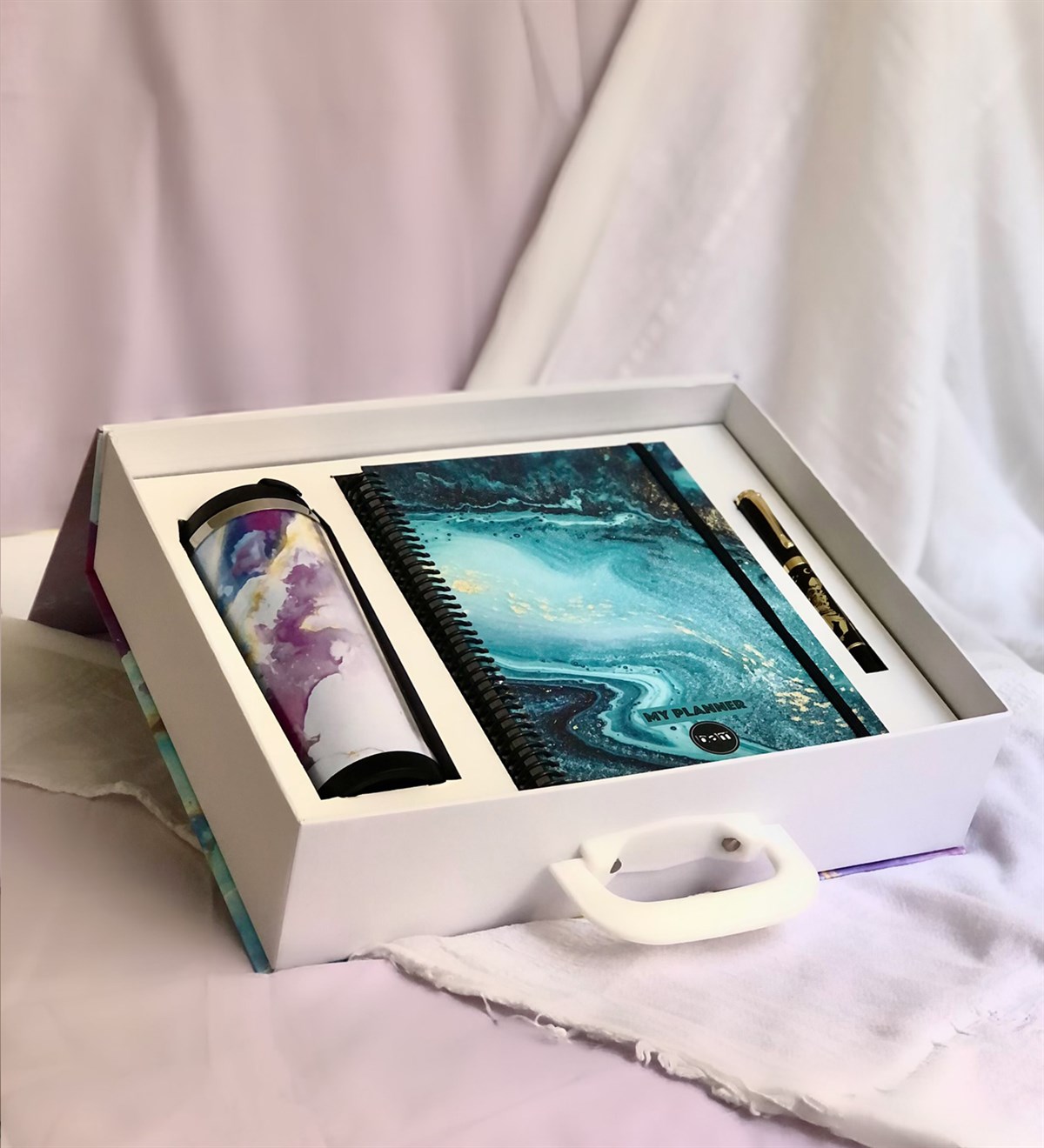 Ebruli Tasarımlı Özel Kutulu Hediye SetiGiftmoda Ebruli-Mug-MKA