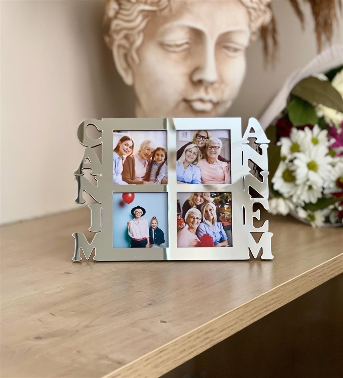 Canım Annem 4 Fotoğraf Standlı Mdf Çerçeve AhşapgiftmodaGmfc100070