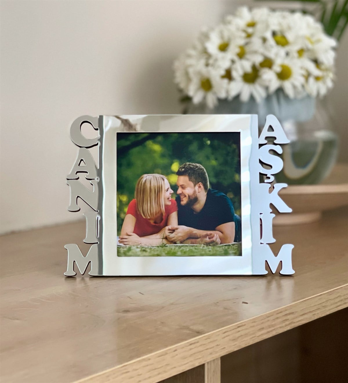 Kişiye Özel Fotoğraflı Canım Aşkım Mdf Çerçeve GümüşGiftmodaGmfc100018
