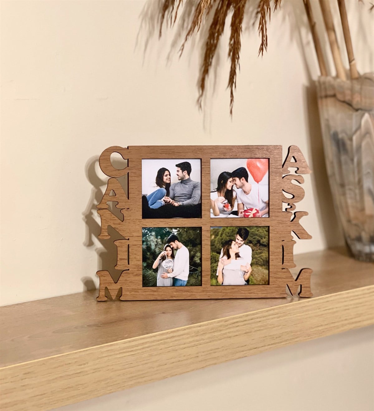 Kişiye Özel 4 Fotoğraflı Canım Aşkım Mdf Çerçeve AhşapGiftmodaGmfc100025