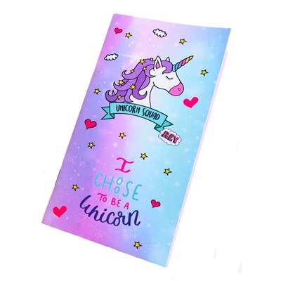 Galaksi Unicorn Renkli Yapraklı Defter D045