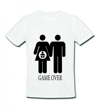 Game Over Baskılı Tasarım Tişört (Unisex)