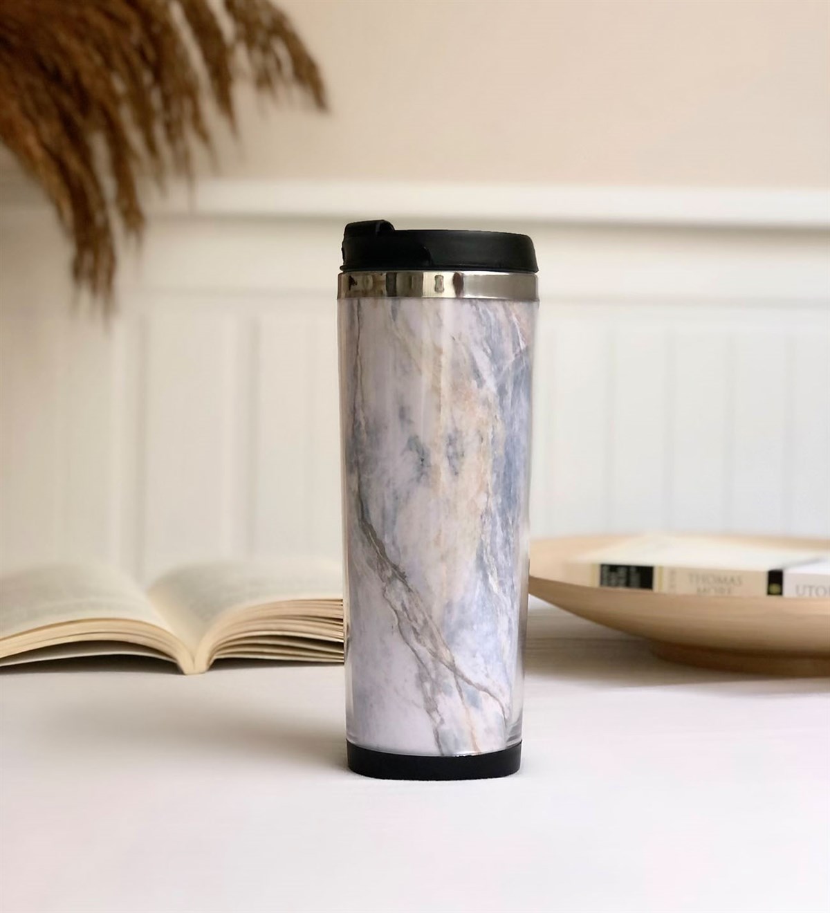 Gri Mermer Tasarımlı Mug BardakGiftmodaGri-Merme-Mug