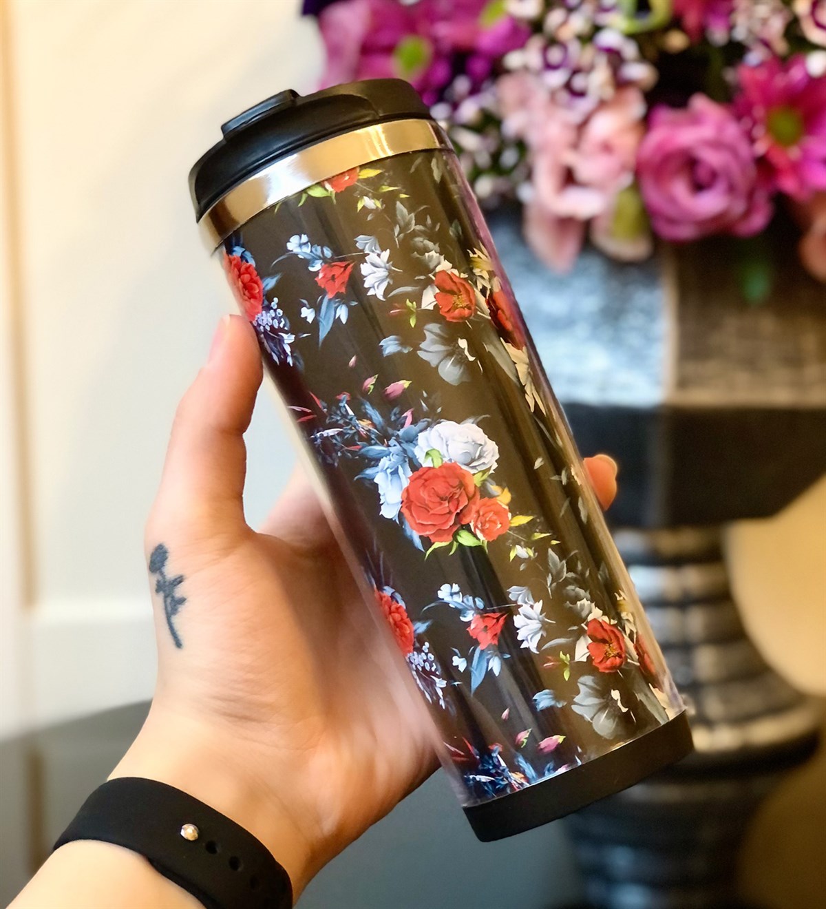 Gül Tasarımlı 400 Ml Mug Bardak	GiftmodaGmmg100059	
