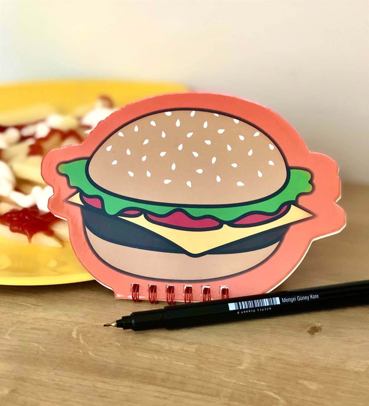 Hamburger Tasarımlı Şekilli DefterGiftmodahamburger-sekilli-defter