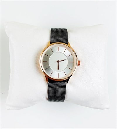 Hasır Antrasit Kordon Kadın Saati