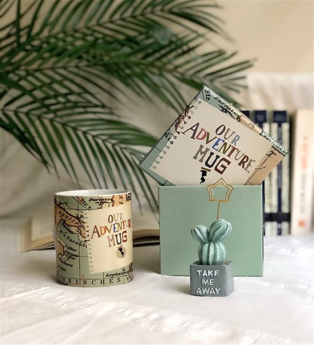 Hediye Kutulu Our Adventure Mug ve Thank You Kaktus Not Tutucu Hediye SetiGiftmodaOur-Adventure-Mug-Kaktus