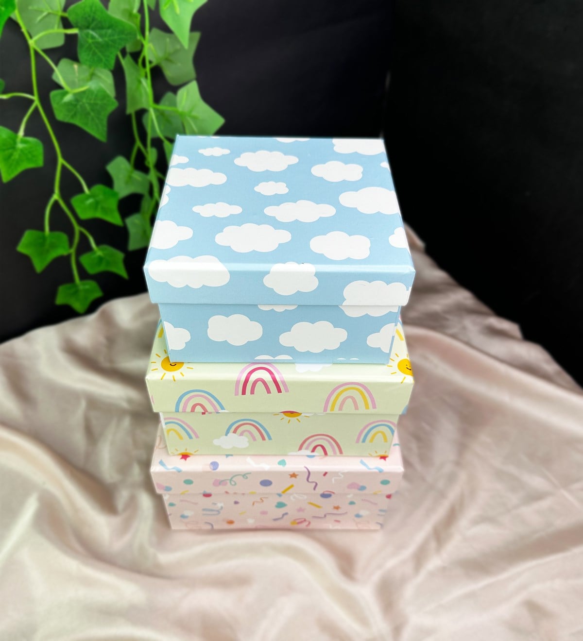 Konfeti Tasarımlı 3'lü KutugiftmodaGmhk10070