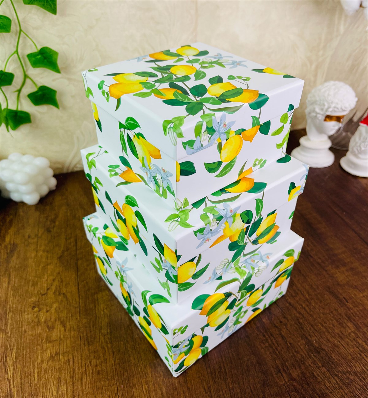 Limon Tasarımlı 3'lü KutugiftmodaGmhk10041