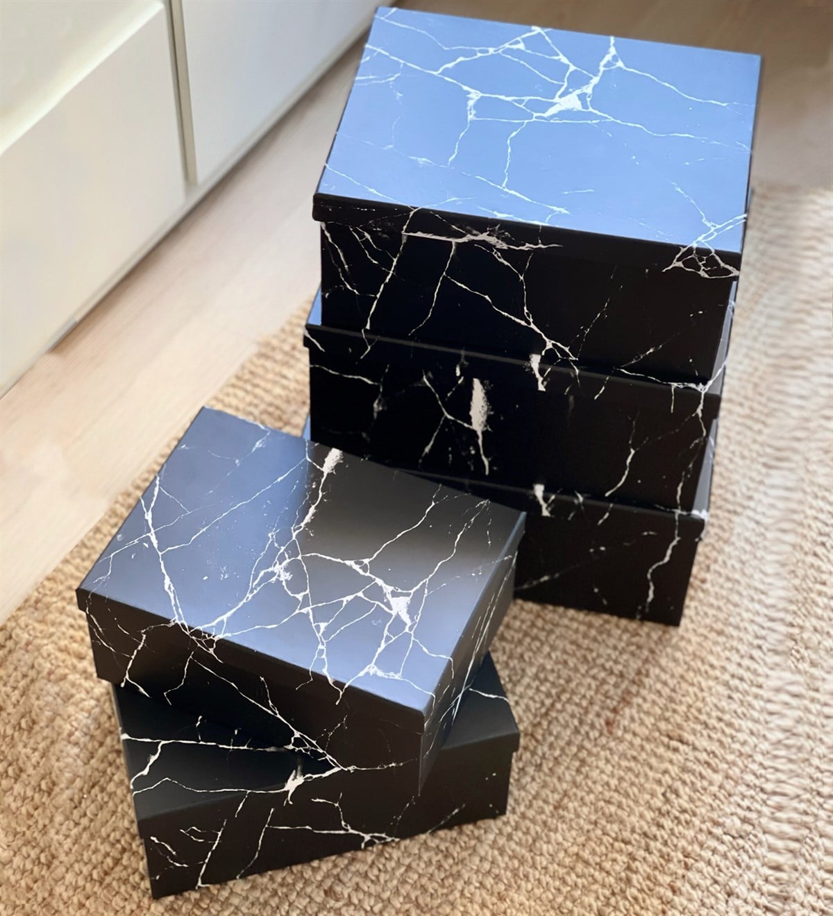 Siyah Mermer Tasarımlı 10'lu KutugiftmodaGmhk10033