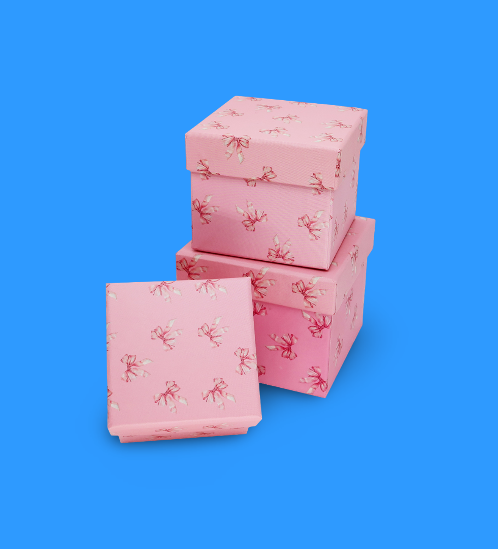 Fiyonk Desenli 3'lü Hediye, Kutusu Seti | Mini Kutu SetigiftmodaBam-1323	