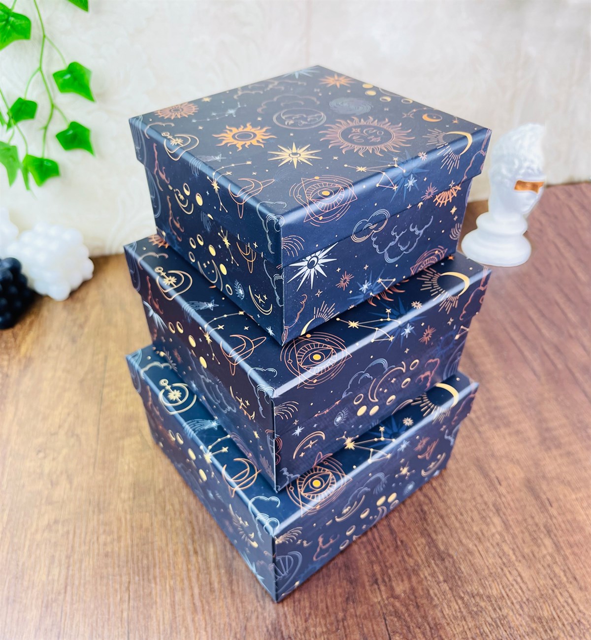 Space Tarot Tasarımlı 3'lü KutugiftmodaGmhk10049