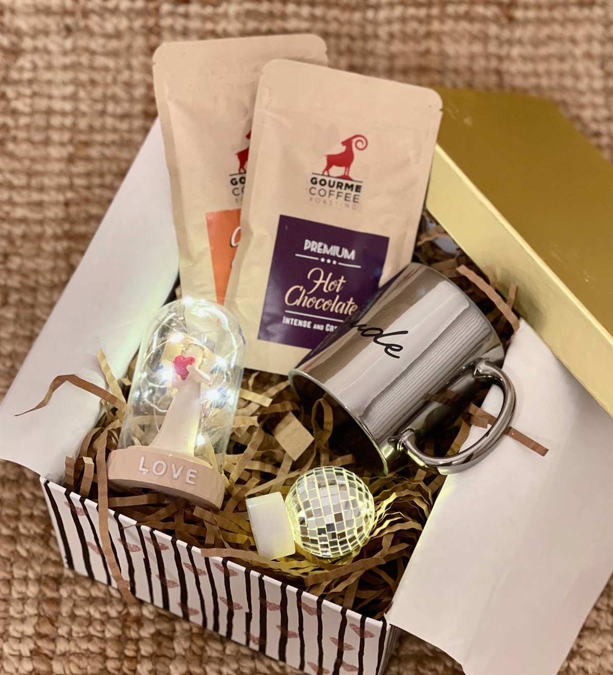 Kişiye Özel Işıklı Melek Biblo Sıcak Çikolata & Sahlep Kadınlara Özel Hediye SetiGiftmodaGmhs100408