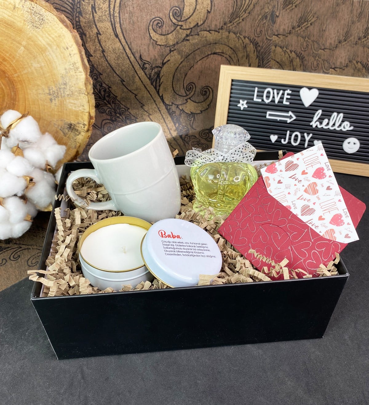 Baba Tasarımlı Kokulu Mum Ve Gri Bulut Kupalı SetgiftmodaGmhs101698
