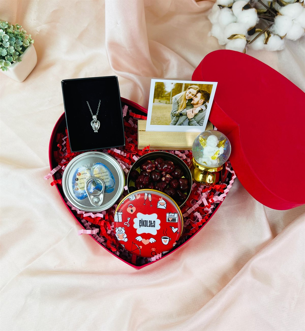 Kişiye Özel Ahşa Fotoğraflı Standlı Sevgiliye Hediye Seti giftmodaGmhs101549