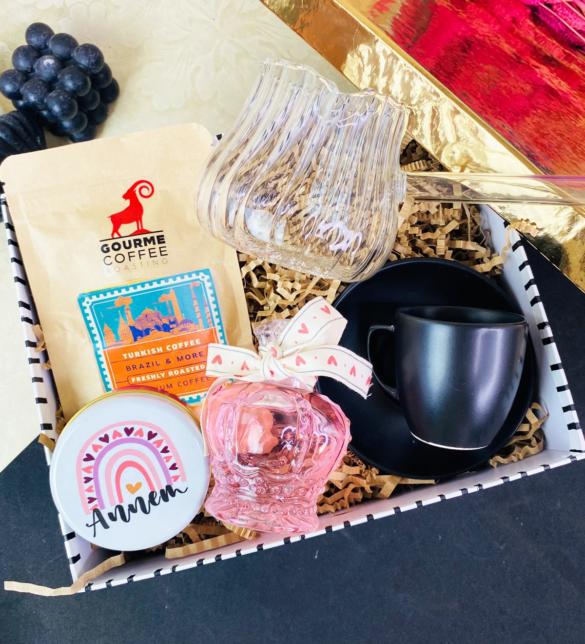 Gökkuşağı Annem Tasarımlı Premium Türk Kahvesi SetigiftmodaGmhs101658