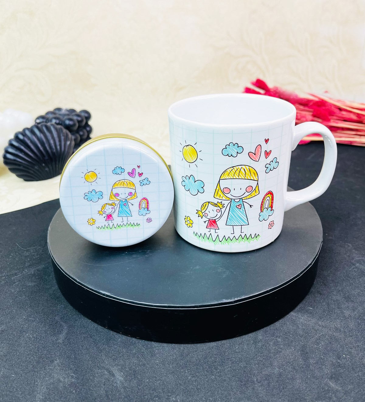 Çizgi Anne Kız Çocuk Tasarımlı Kokulu Mum Ve Kupa Set giftmodaGmhs101616