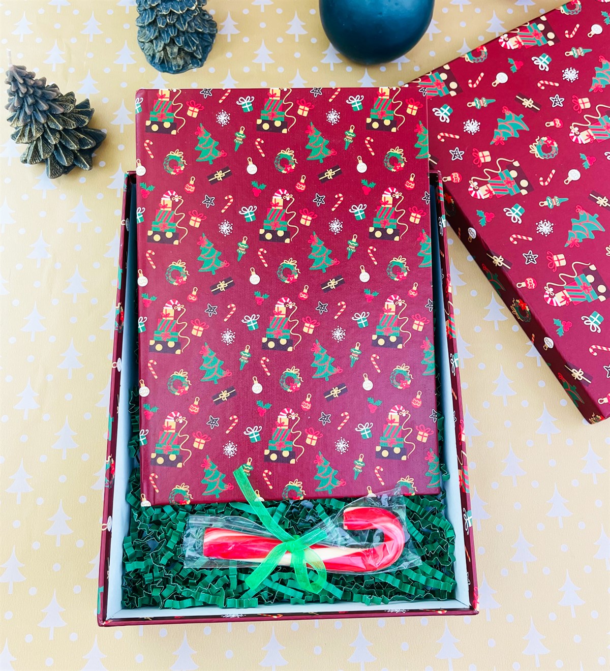 Baston Şekerli Kırmızı Yılbaşı Hediye SetigiftmodaGmhs101842