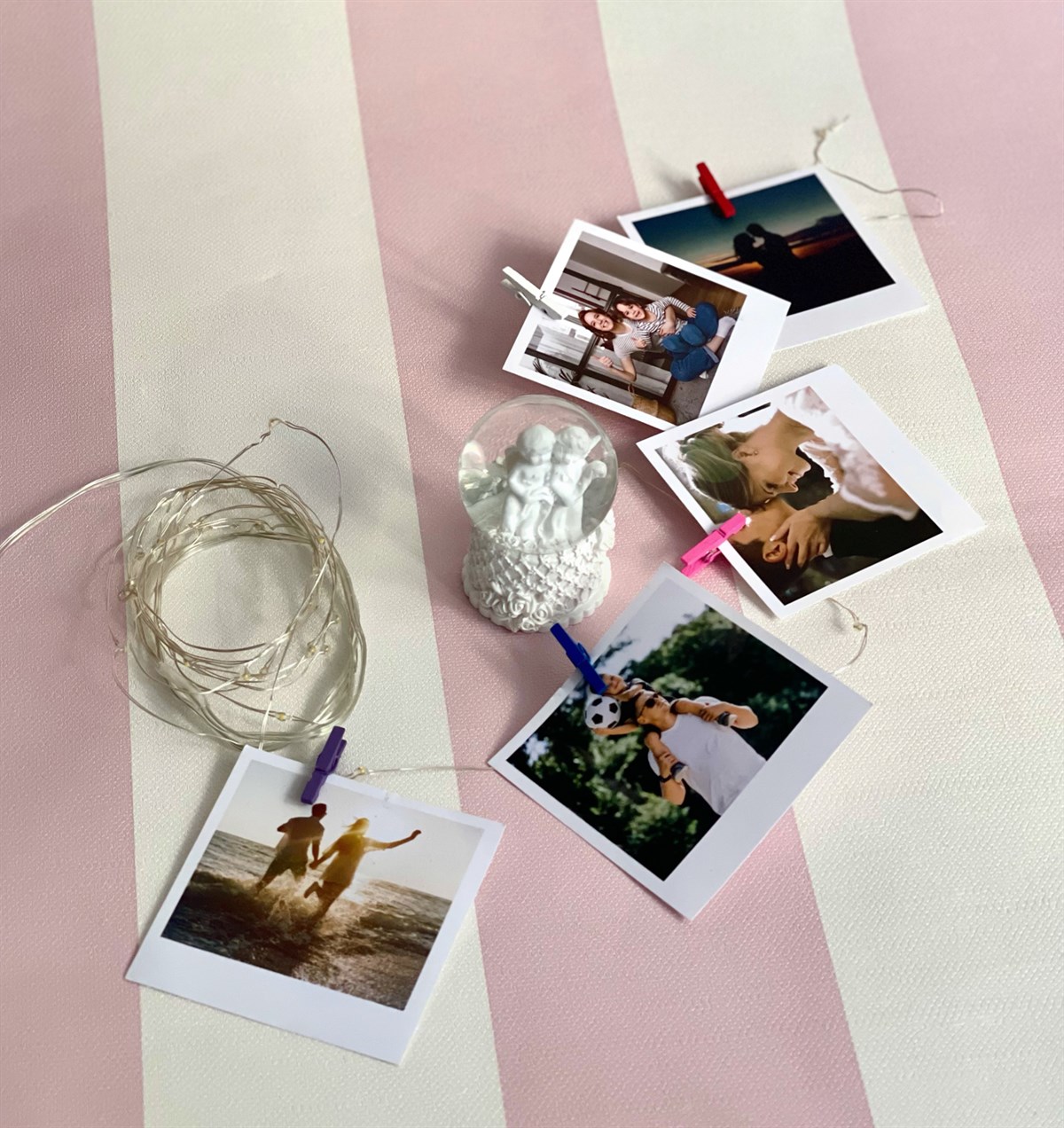 Kişiye Özel 10 Fotoğraf 3 Met Peri Led Ve Mini Boy Işıklı Beyaz Melek Kar KüresiGiftmodaGmhs101148