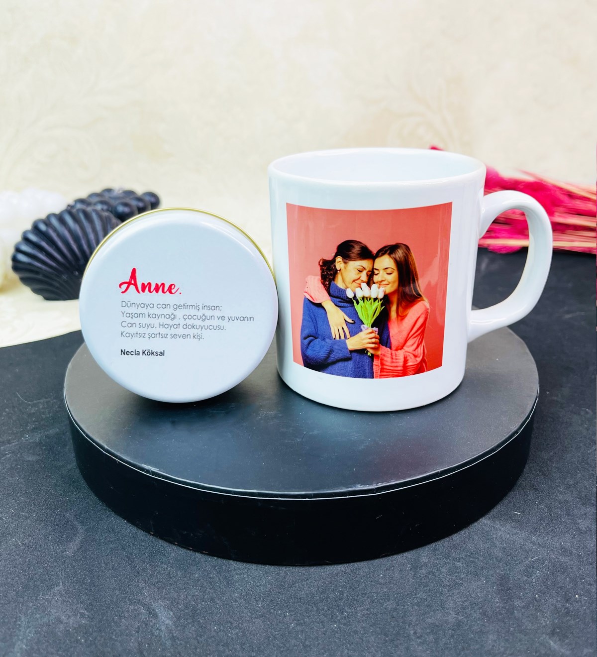 Kişiye Özel Anne Tasarımlı Kokulu Mum Ve Kupa Set giftmodaGmhs101613