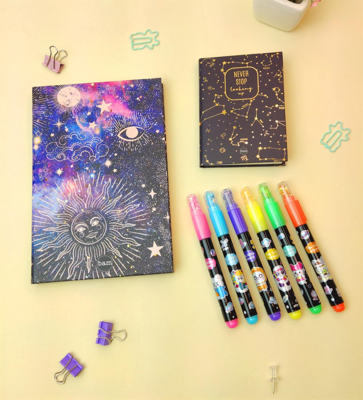 Space Tarot Tasarımlı Gezegen Fosforlu Kalemli Dolu Kırtasiye SetigiftmodaGmhs101822