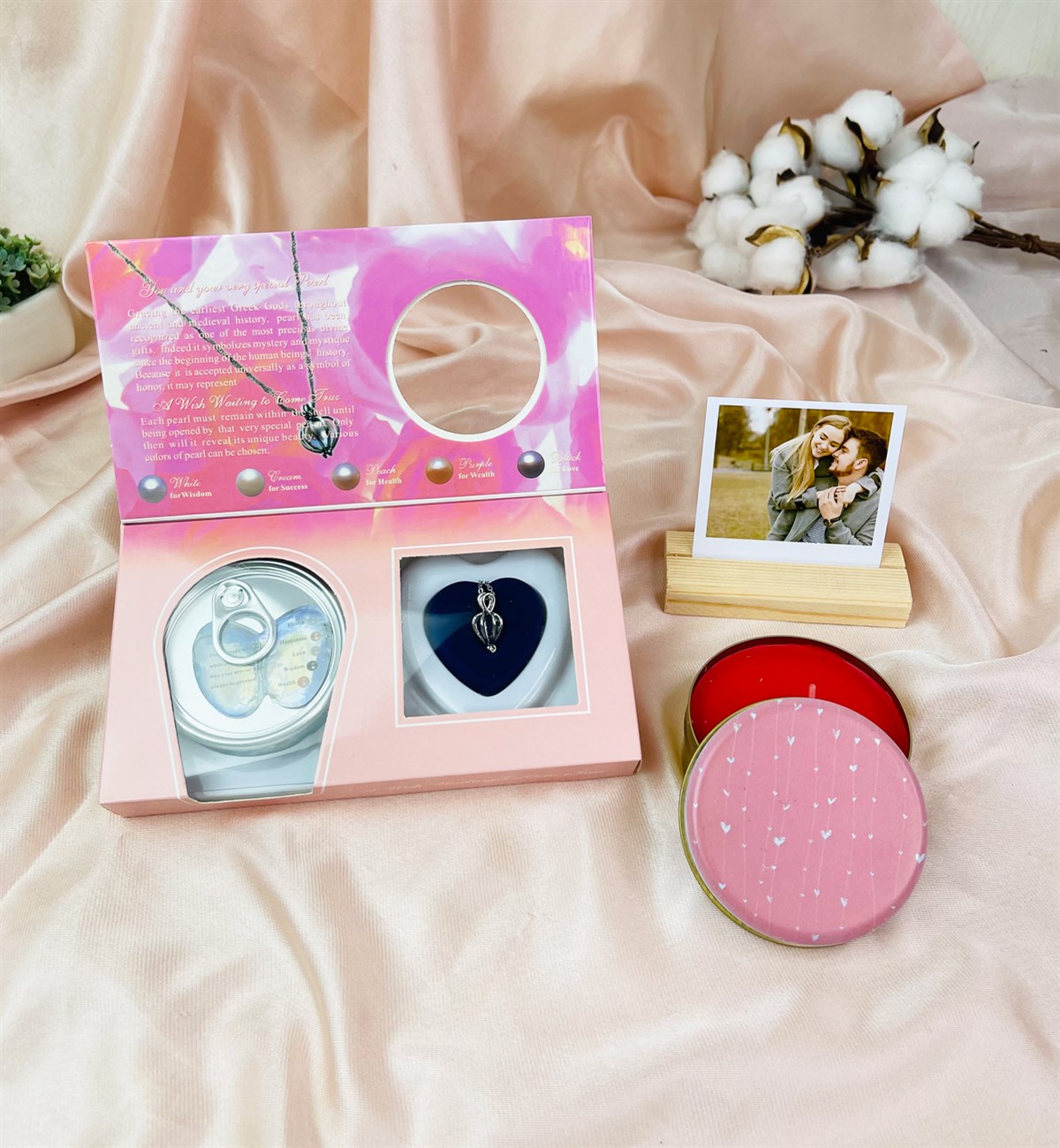 Kişiye Özel Fotoğraflı Işıltılı Kalp Tasarımlı Sevgiliye Hediye SetigiftmodaGmhs101525