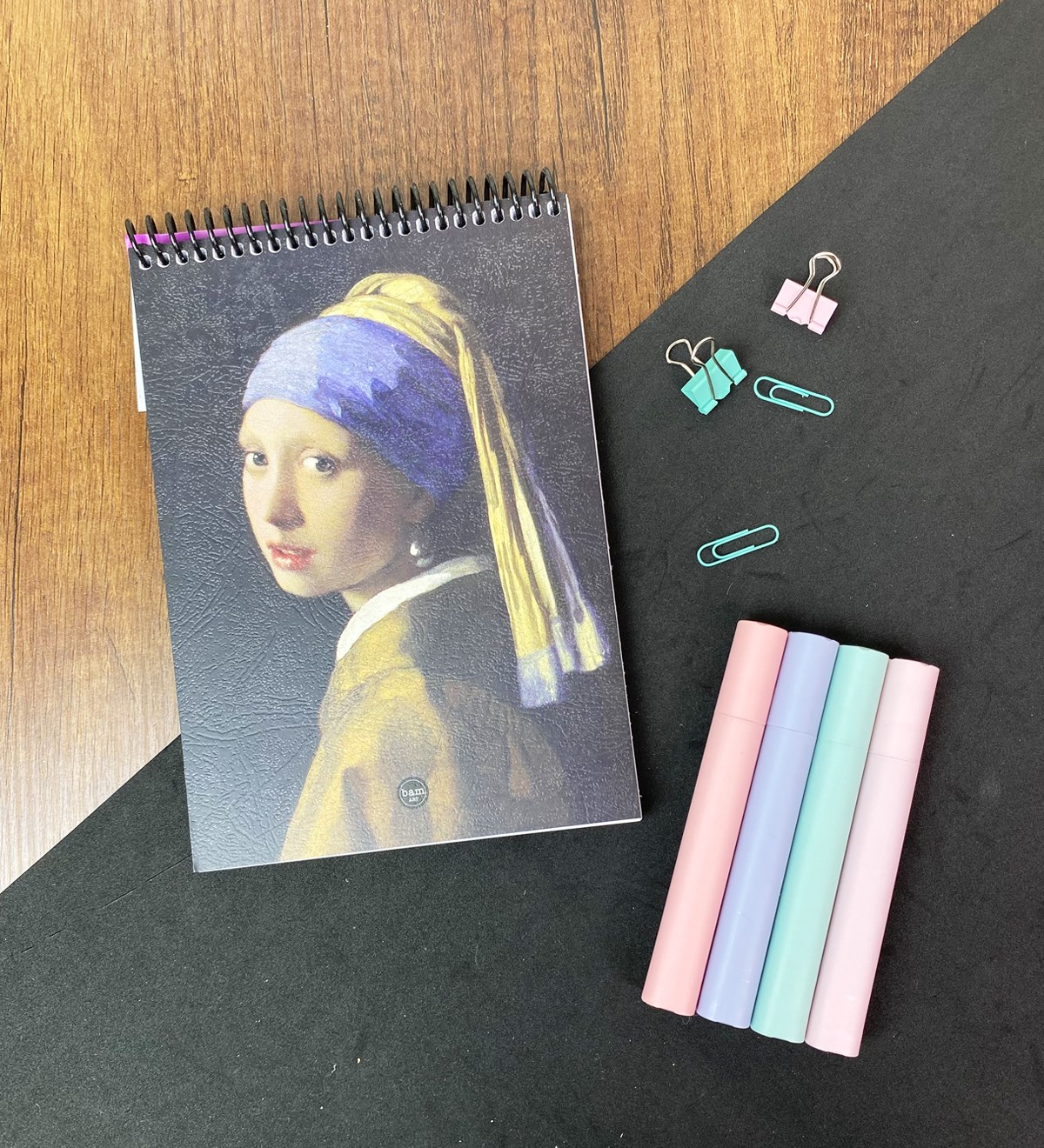 A5 Sketch Book Eskiz Defteri Ve 4'lü Morandi Tarzı Soft Keçeli Kalem giftmodaGmhs101795-İnci-Küpeli