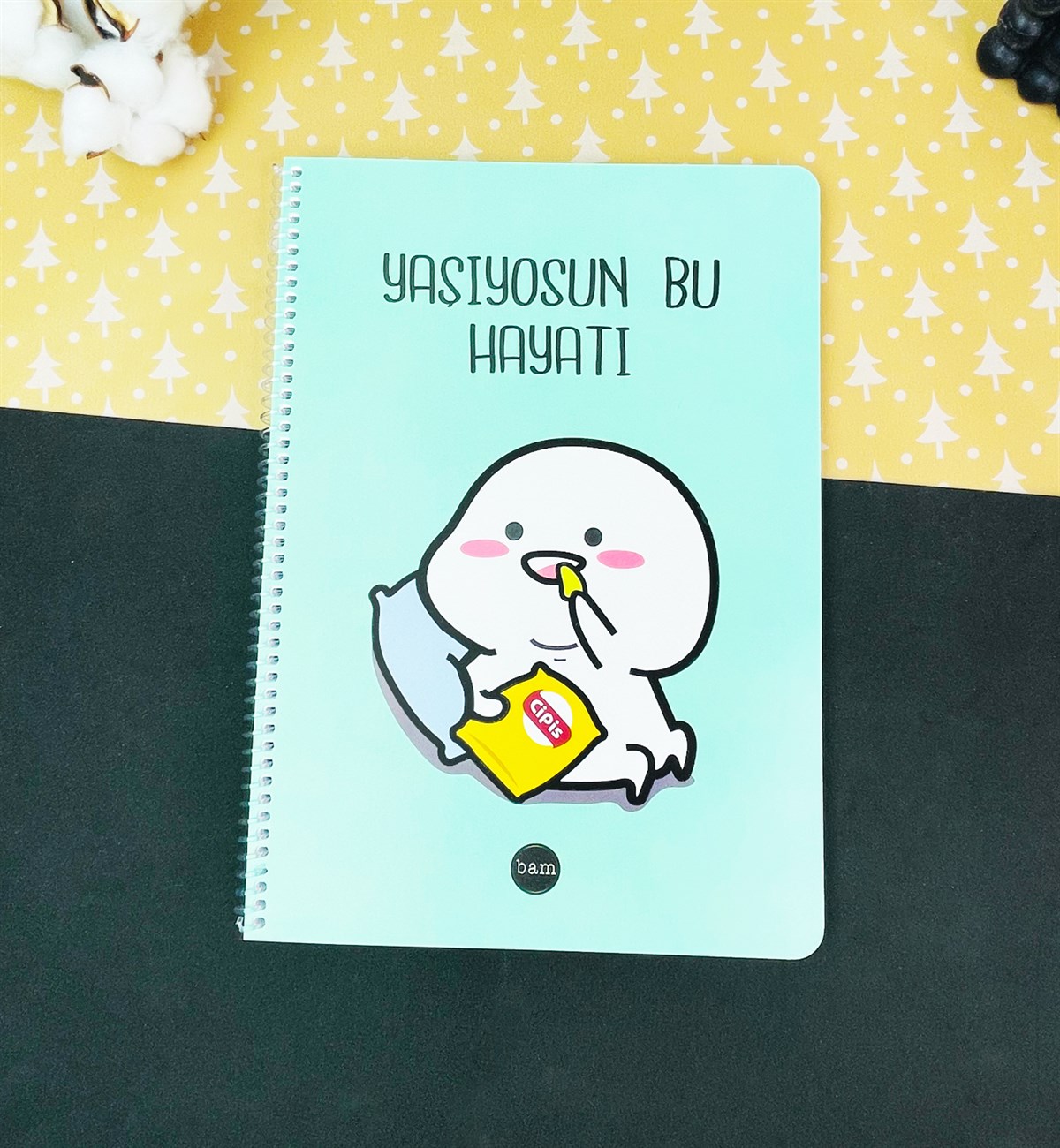 Yaşıyosun Bu Hayatı Tasarımlı Çizgili A4 DeftergiftmodaGmd100218