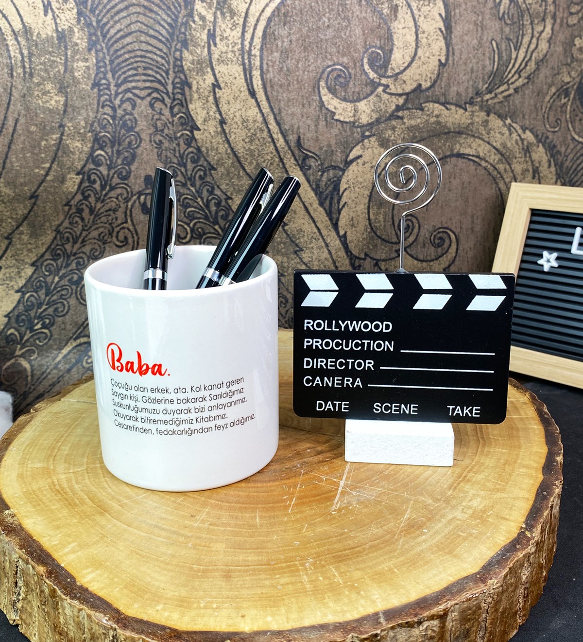 Baba Tasarımlı Kalemlik Ve Klaket Not Tutucu SetgiftmodaGmhs101719