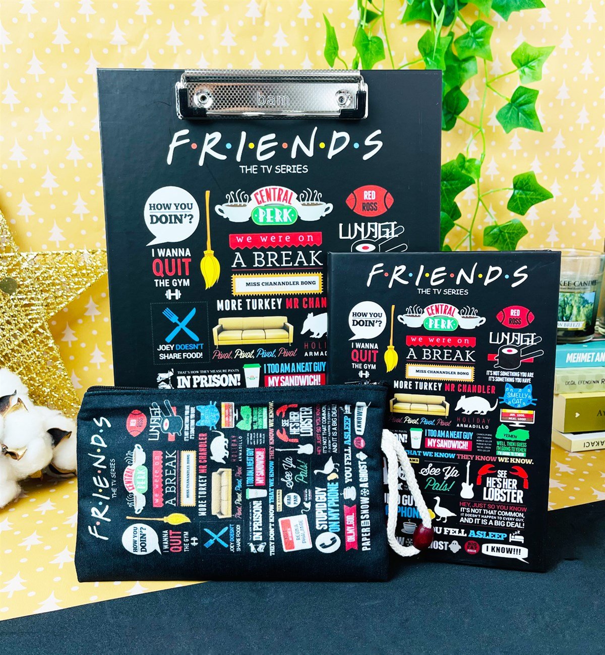 Friends Tasarımlı Defter Kalemlik Ve Sekreterlik Kırtasiye SetigiftmodaGmhs101361