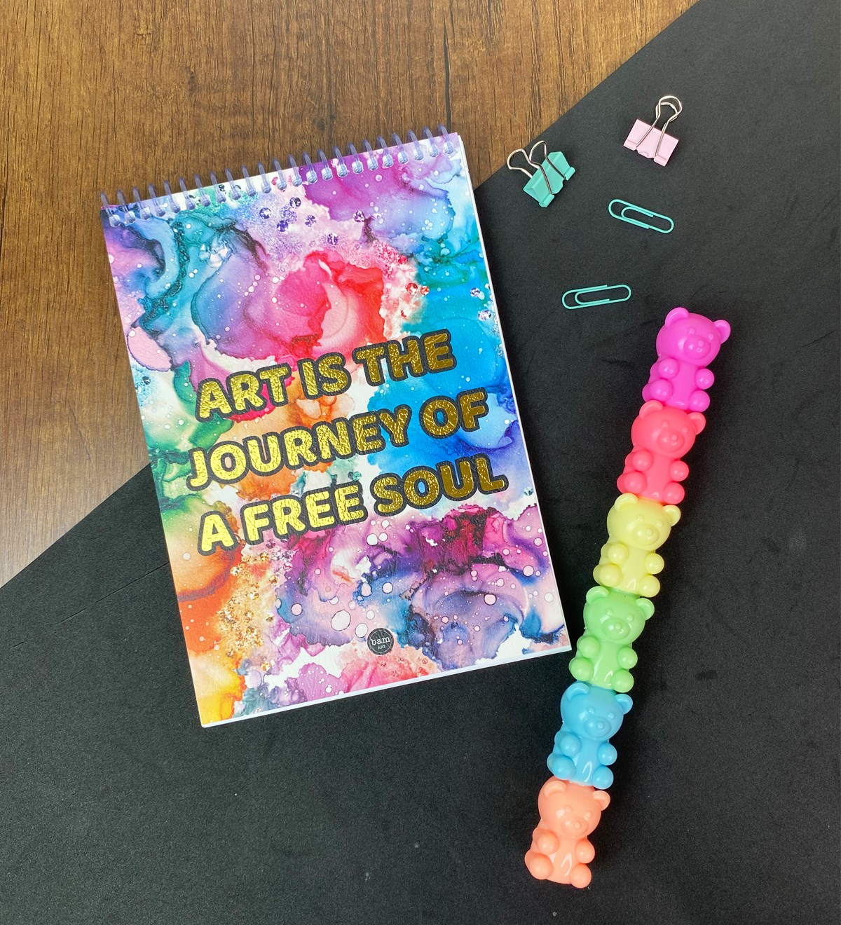 A5 Sketch Book Eskiz Defteri Ve 5'li Ayıcık Keçeli KalemgiftmodaGmhs101787-Sanat