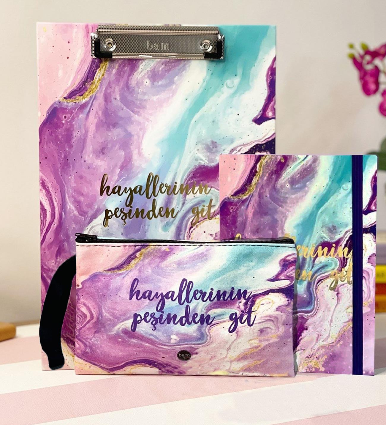 Hayallerinin Peşinden Git V2 Tasarımlı Kırtasiye SetigiftmodaGmhs102047