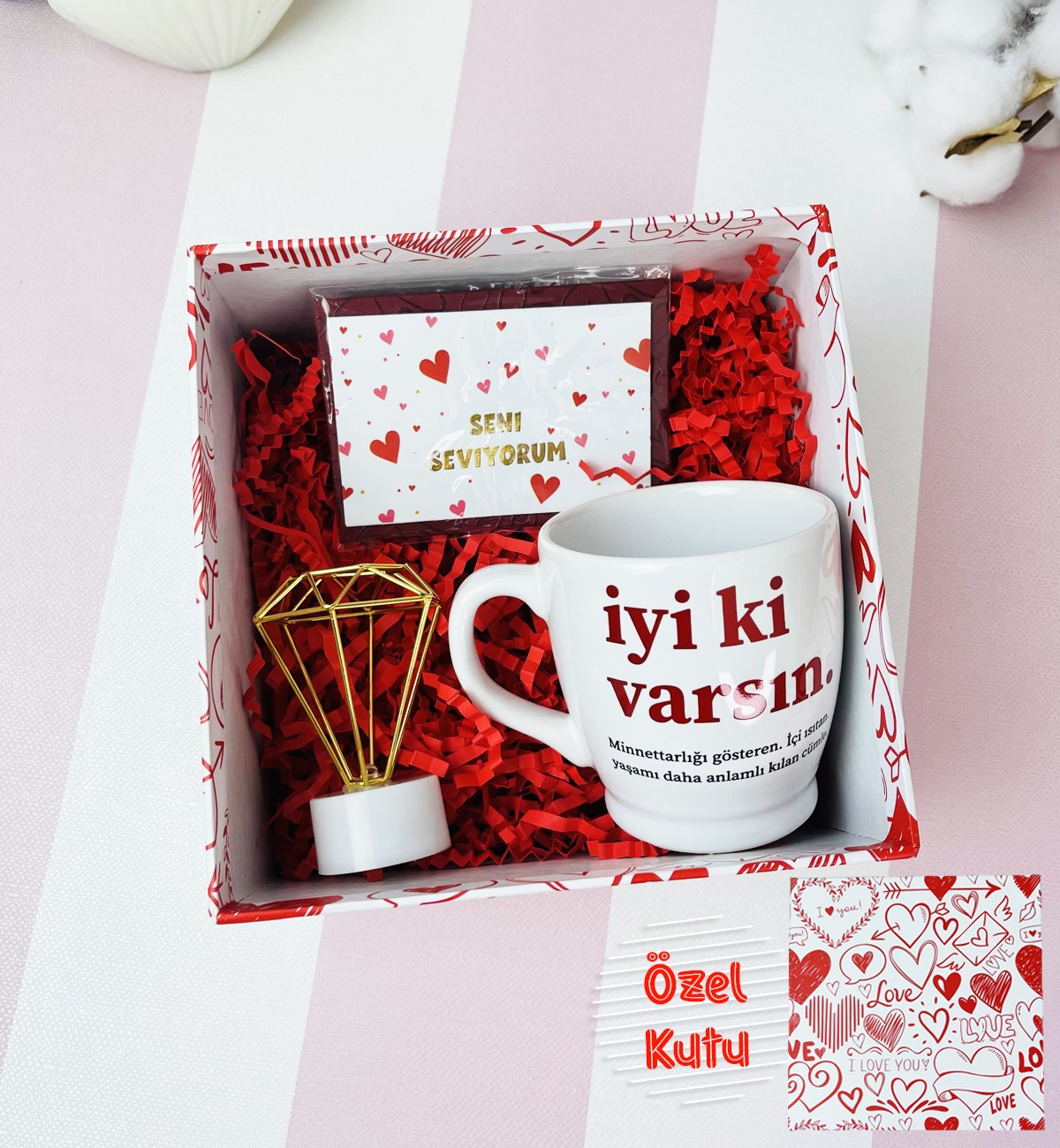 I Love You Tasarımlı Mini Hediye SetigiftmodaGmhs101605