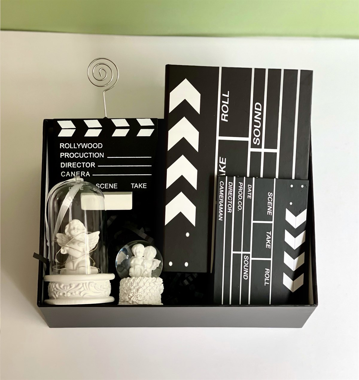 Işıklı Melek Kalp Biblo Mini Boy Melek Kar Küresi Klaket Tasarımlı Defter Mini Albüm Ve Not TutucuGiftmodaGmhs101132