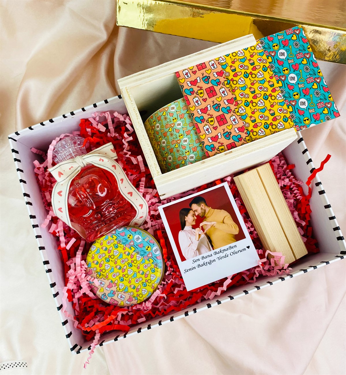 Kişiye Özel Fotoğraflı I Love You Tasarımlı Sevgiliye Hediye SetigiftmodaGmhs101471