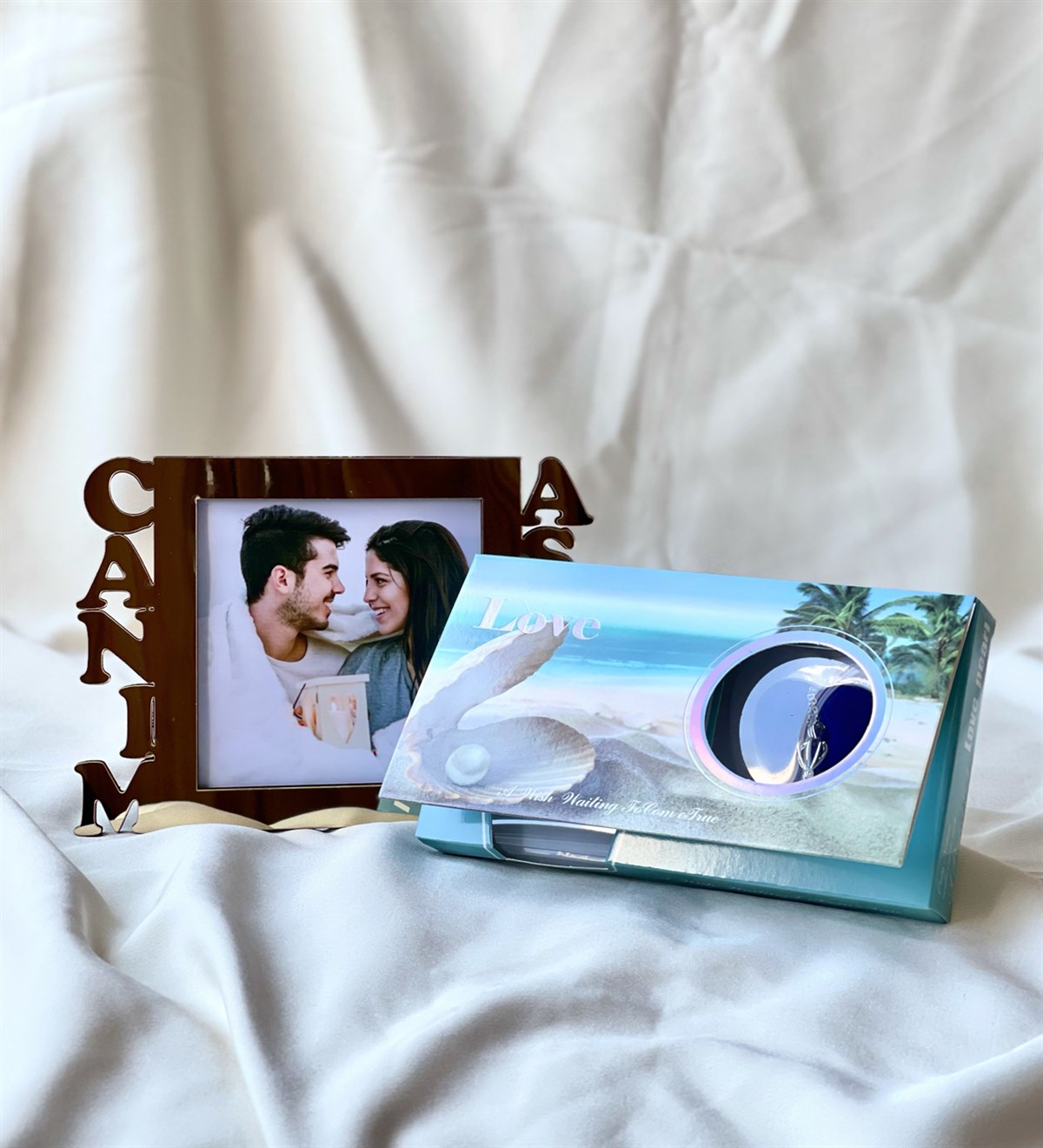 Gold Canım Aşkım Çeçeve Ve İnci Kolye Hediye SetiGiftmodaGmhs100702