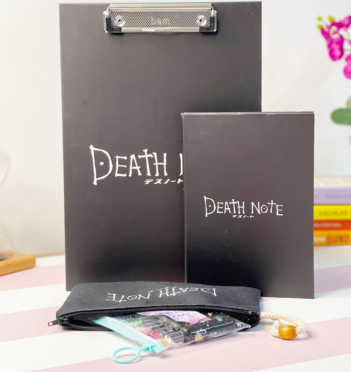 Death Note Tasarımlı Sekreterlik Kalemlik Lastikli Defter Ve Galaxy KalemgiftmodaGmhs101198